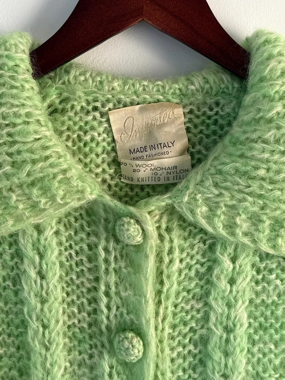 Mid-Century 50s 60s Mohair Green Women's Sweater - Picture 2 of 3